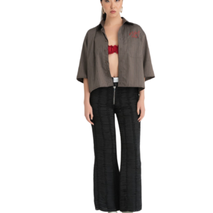 NLM Semi Cropped Short Sleeve Button Up